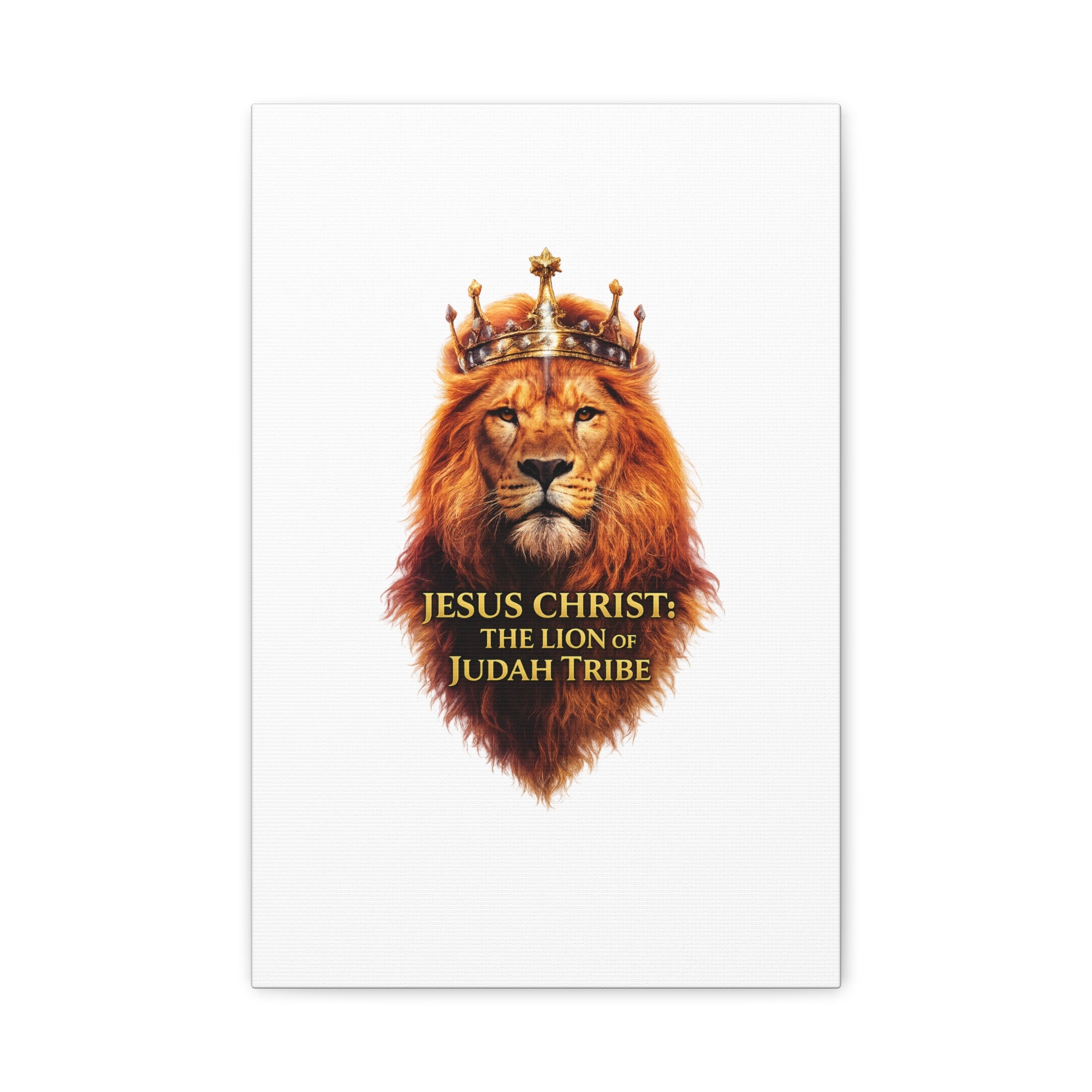 Lion of Judah Canvas Print – Jesus Christ Crowned Wall Art (Matte Stretched)